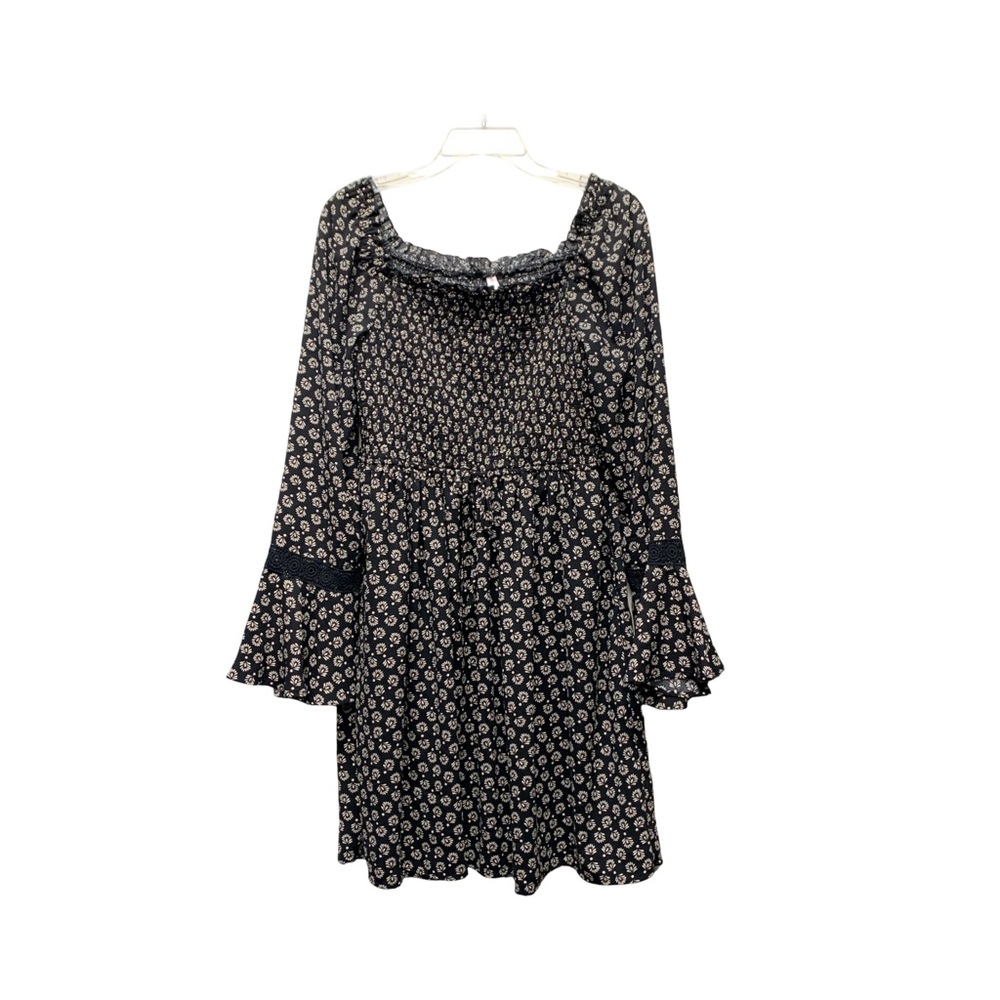 Xhilaration Black Floral Long Sleeve Dress